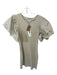 Miou Muse Size M Tan Cotton Flutter Sleeves Ribbed Mini Dress Tan / M