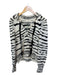 Ulla Johnson Size L Cream & Black Wool Chunky Knit Striped Collar Sweater Cream & Black / L