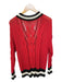 Rag & Bone Size M Red & Black Cotton Blend Loose Knit V Neck Long Sleeve Sweater Red & Black / M