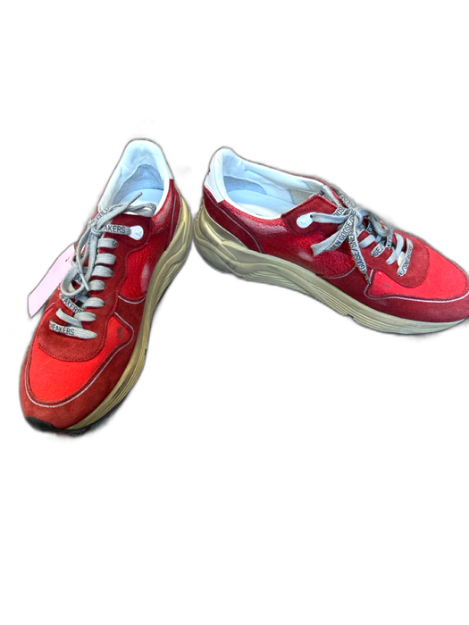 Golden Goose Shoe Size 41 Red & Tan Suede Chunky Athletic Sneakers Red & Tan / 41