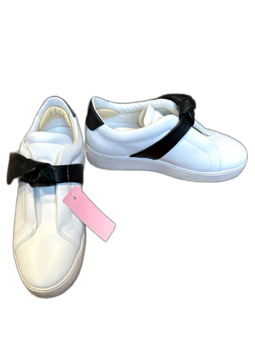 Alexandre Birman Shoe Size 40 White & Black Leather Knot Laceless Sneakers White & Black / 40
