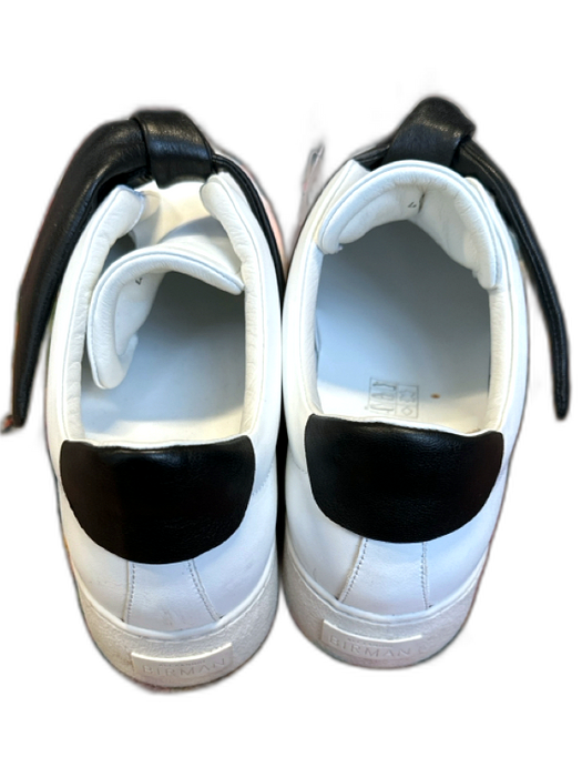 Alexandre Birman Shoe Size 40 White & Black Leather Knot Laceless Sneakers White & Black / 40