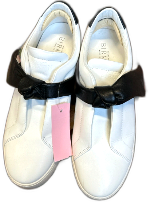 Alexandre Birman Shoe Size 40 White & Black Leather Knot Laceless Sneakers White & Black / 40