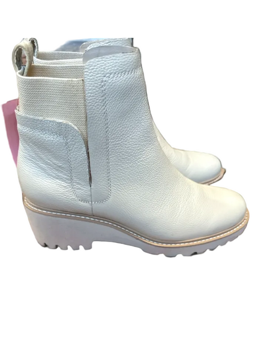 Dolce Vita Shoe Size 10 Cream Leather Wedge Booties Cream / 10