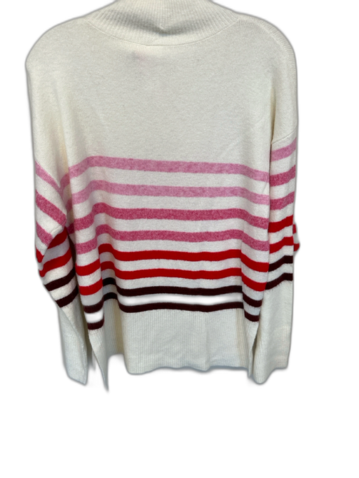 Size M Cream & pink Polyester Blend Mock Neck UGA Striped Sweater Cream & pink / M