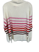 Size M Cream & pink Polyester Blend Mock Neck UGA Striped Sweater Cream & pink / M