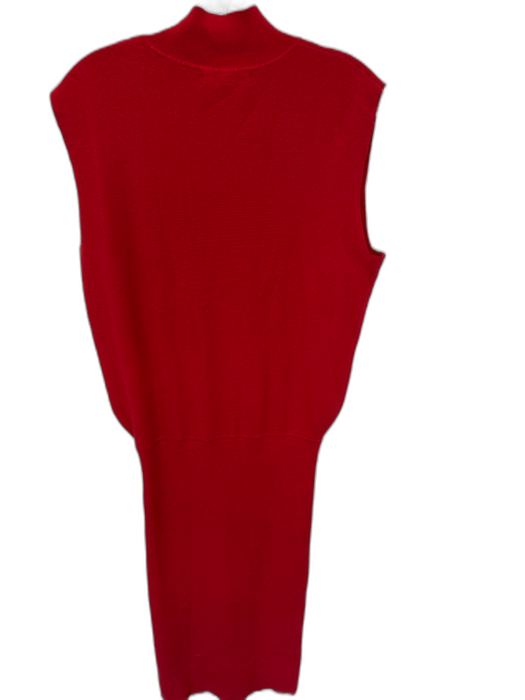 Banana Republic Size MT Red Rayon Blend Mock Neck Cap Sleeve Maxi Dress Red / MT