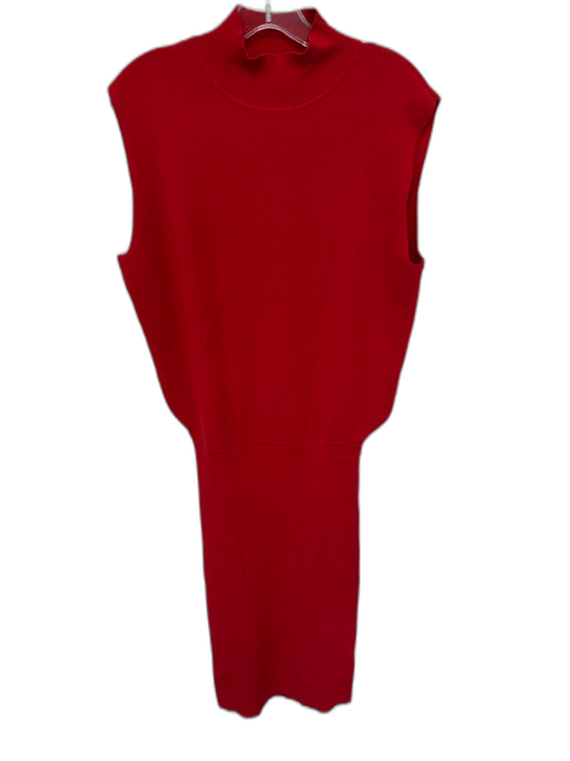 Banana Republic Size MT Red Rayon Blend Mock Neck Cap Sleeve Maxi Dress Red / MT