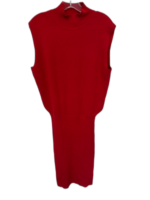 Banana Republic Size MT Red Rayon Blend Mock Neck Cap Sleeve Maxi Dress Red / MT