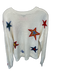 Rails Size M Cream & Red Cotton & Cashmere Long Sleeve stars Knit Sweater Cream & Red / M