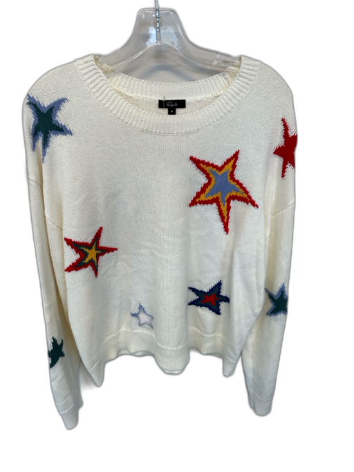 Rails Size M Cream & Red Cotton & Cashmere Long Sleeve stars Knit Sweater Cream & Red / M