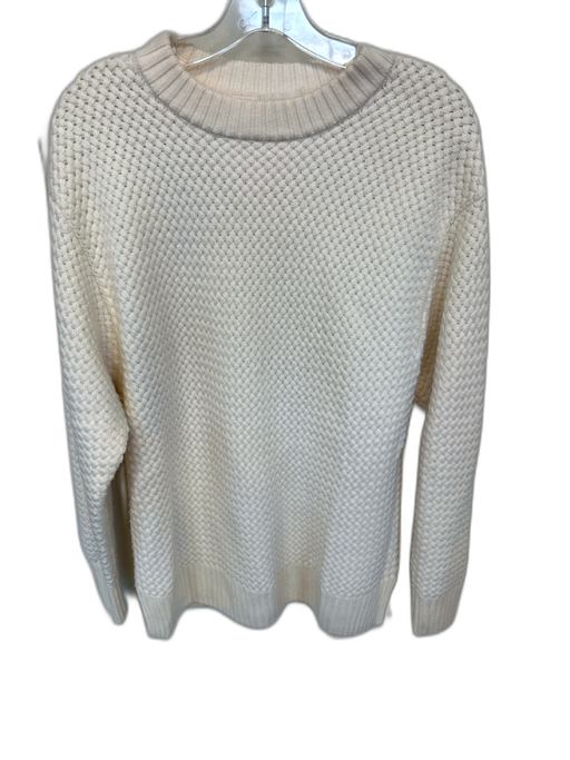Wilfred Size 1/S Cream Merino Wool Long Sleeve Textured Sweater Cream / 1/S