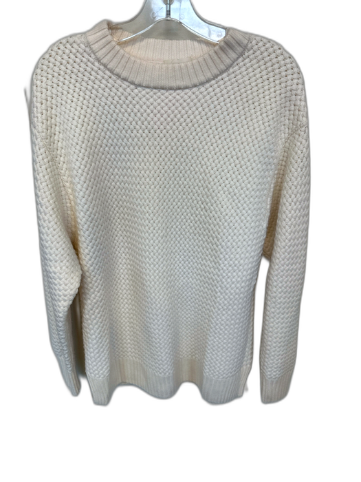 Wilfred Size 1/S Cream Merino Wool Long Sleeve Textured Sweater Cream / 1/S