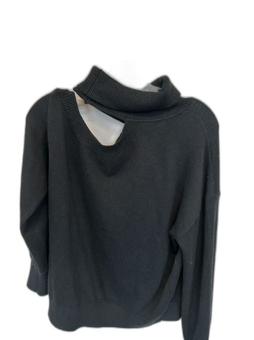 L'agence Size M Black & Gold Wool Blend Turtle Neck Shoulder Cut Out Sweater Black & Gold / M