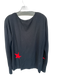 Pam & Gela Size M Black & Red Merino Wool Blend Long Sleeve stars V Neck Sweater Black & Red / M