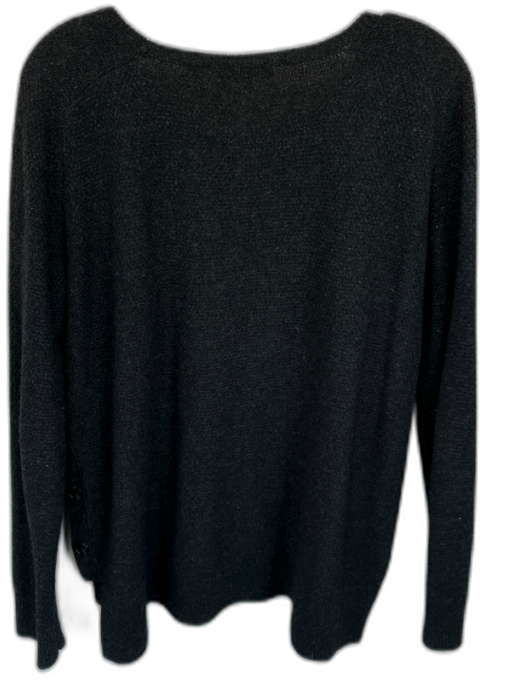 Vince Size L Charcoal Yak Blend Long Sleeve Waffle Sweater Charcoal / L