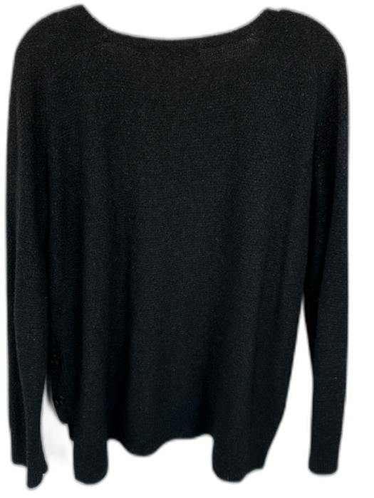Vince Size L Charcoal Yak Blend Long Sleeve Waffle Sweater Charcoal / L