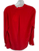 Equipment Size M Red Silk Long Sleeve Split Neck Top Red / M
