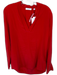 Equipment Size M Red Silk Long Sleeve Split Neck Top Red / M