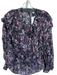 IRO Size 36 purple & pink Viscose Long Sleeve Abstract Ruffles Top purple & pink / 36