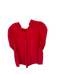 Ulla Johnson Size 8 Red Silk Short Sleeve Ruffles Top Red / 8