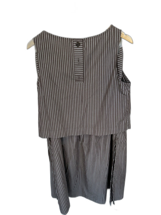 Gap Size M/L Taupe & White Cotton Sleeveless Striped Midi Skirt Set Taupe & White / M/L
