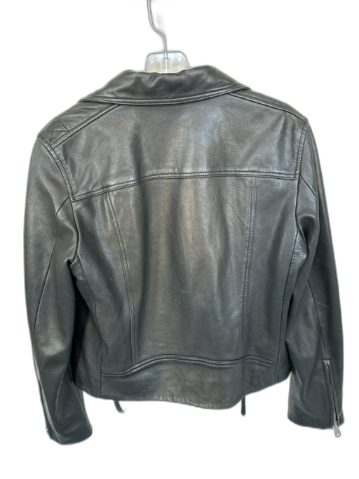 All Saints Size 10 Black Leather SHW Moto Jacket Black / 10