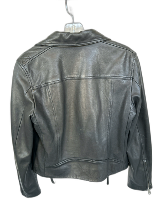 All Saints Size 10 Black Leather SHW Moto Jacket Black / 10