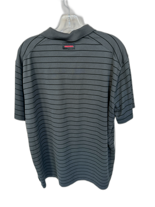 Nike Size XL Gray & Black Polyester UGA Striped Athletic Men's Polo Gray & Black / XL
