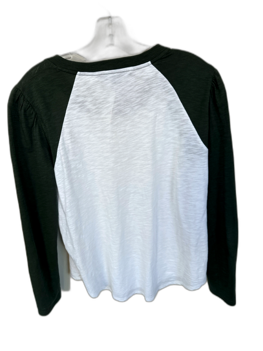 Veronica Beard Size L Green & White Pima Cotton Long Sleeve Top Green & White / L