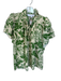 Hunter Bell Size S Green & Tan Silk Blend Short Sleeve Flowers Ruffles Top Green & Tan / S