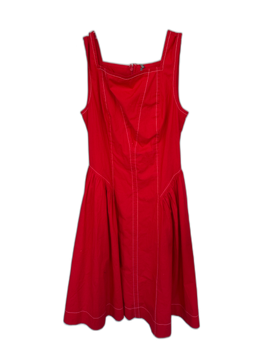 By Anthropologie Size M Red & White Cotton Corset Top Sleeveless Maxi Dress Red & White / M