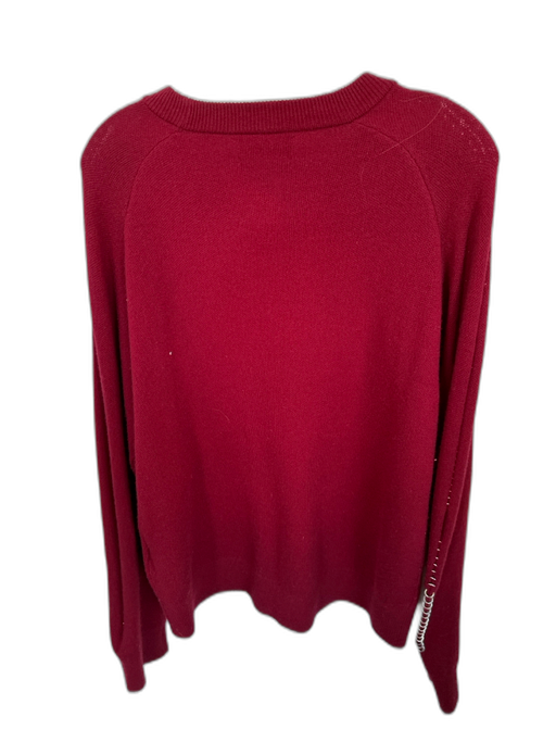 The Kooples Size 3/L Maroon & Silver Wool Long Sleeve Metal Detail Sweater Maroon & Silver / 3/L