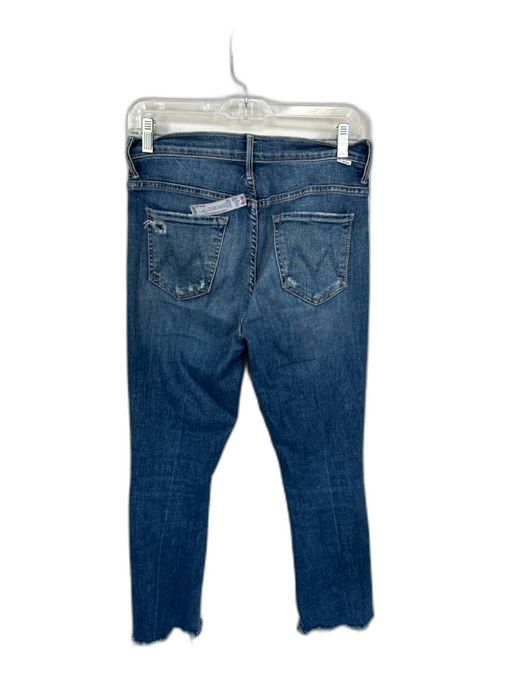 Mother Size 28 Med Dark Wash Cotton Blend High Waist Distressed Jeans Med Dark Wash / 28