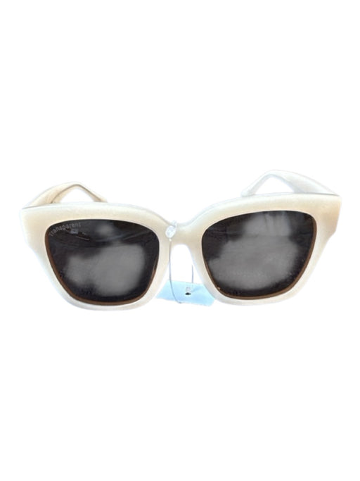 Transparent Cream Acetate Oversize Sunglasses Cream
