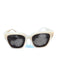 Transparent Cream Acetate Oversize Sunglasses Cream