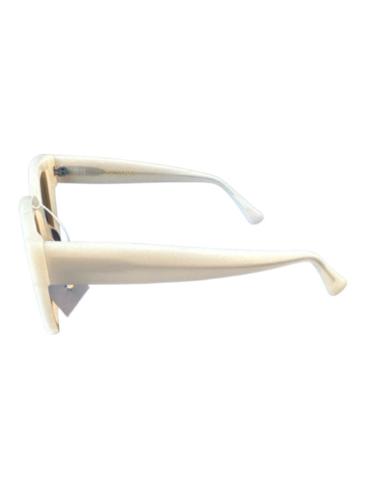 Transparent Cream Acetate Oversize Sunglasses Cream