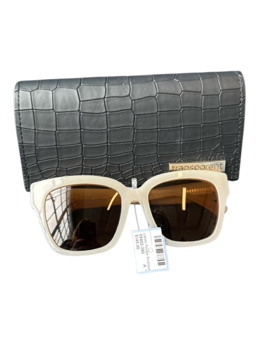 Transparent Cream Acetate Oversize Sunglasses Cream