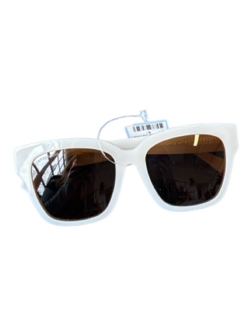 Transparent Cream Acetate Oversize Sunglasses Cream