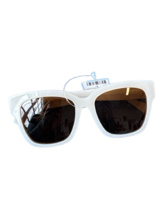 Transparent Cream Acetate Oversize Sunglasses Cream