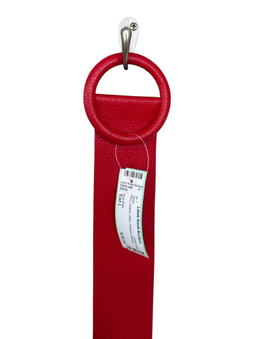 Vera Pelle Red Leather Wide Pebbled Belts Red / Est L