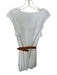 Cartolina Size M White & Brown Cotton Blend Sleeveless Pleated Belted Dress White & Brown / M