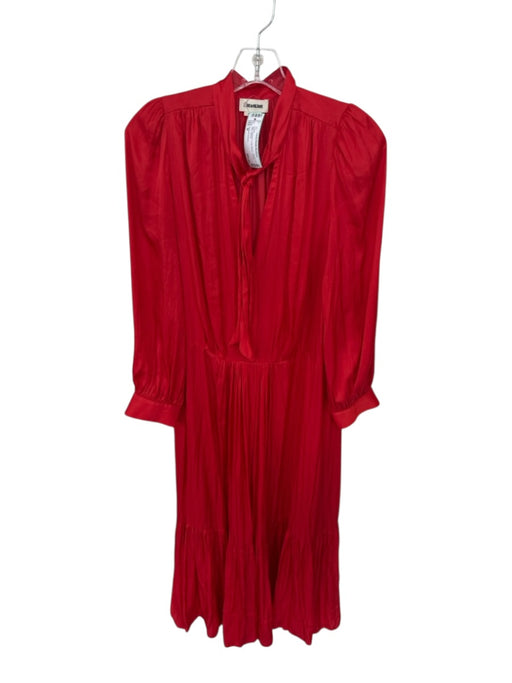 Zadig & Voltaire Size M Red Polyester Long Sleeve neck tie Maxi Dress Red / M