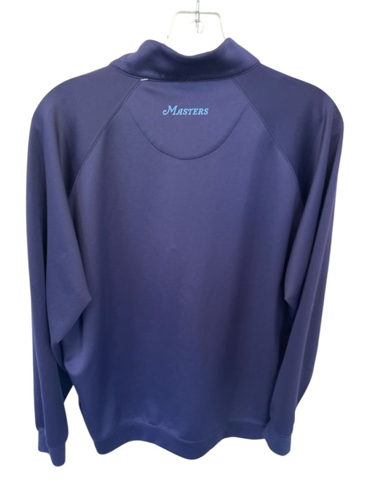 Masters Tech Navy & Yellow Poly Blend Masters Logo Half Zip Golf Men's Pullover Navy & Yellow / M