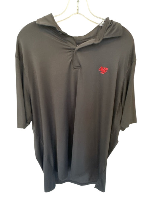 Fairway & Greene Size XL Black & Red Polyester Solid Golf Men's Polo Black & Red / XL