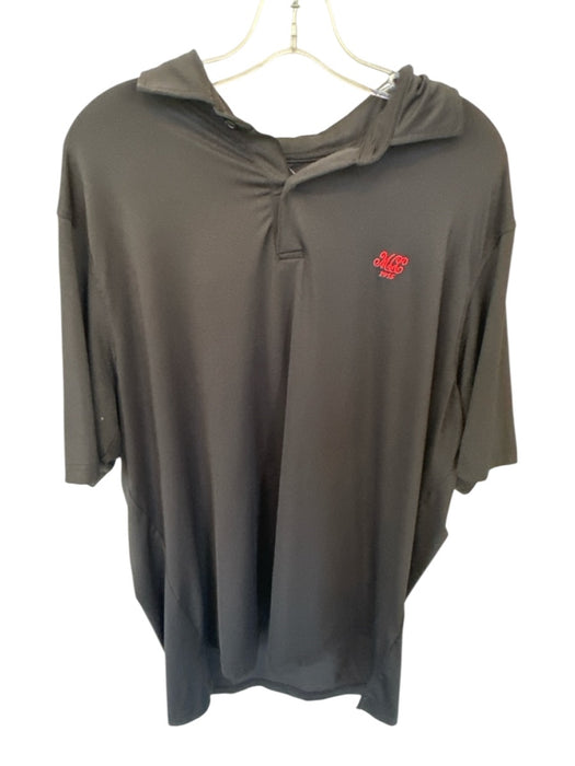 Fairway & Greene Size XL Black & Red Polyester Solid Golf Men's Polo Black & Red / XL
