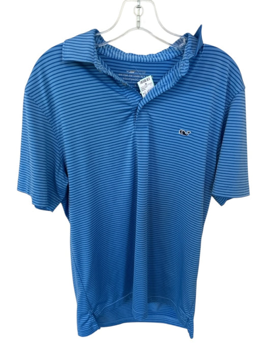 Vineyard vines Size S Blue Poly Blend Striped Golf Men's Polo Blue / S