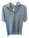 Peter Millar Size S Blue & Tan Poly Blend Striped Golf Men's Polo Blue & Tan / S