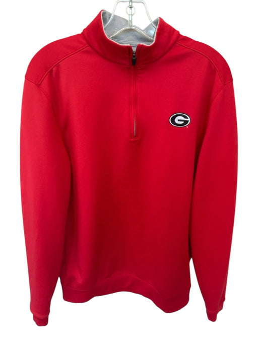 Johnnie-O Red & Gray Poly Blend UGA Half Zip Athletic Men's Pullover Red & Gray / S