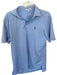 Peter Millar Size S Blue & White Polyester Striped Golf Men's Polo Blue & White / S